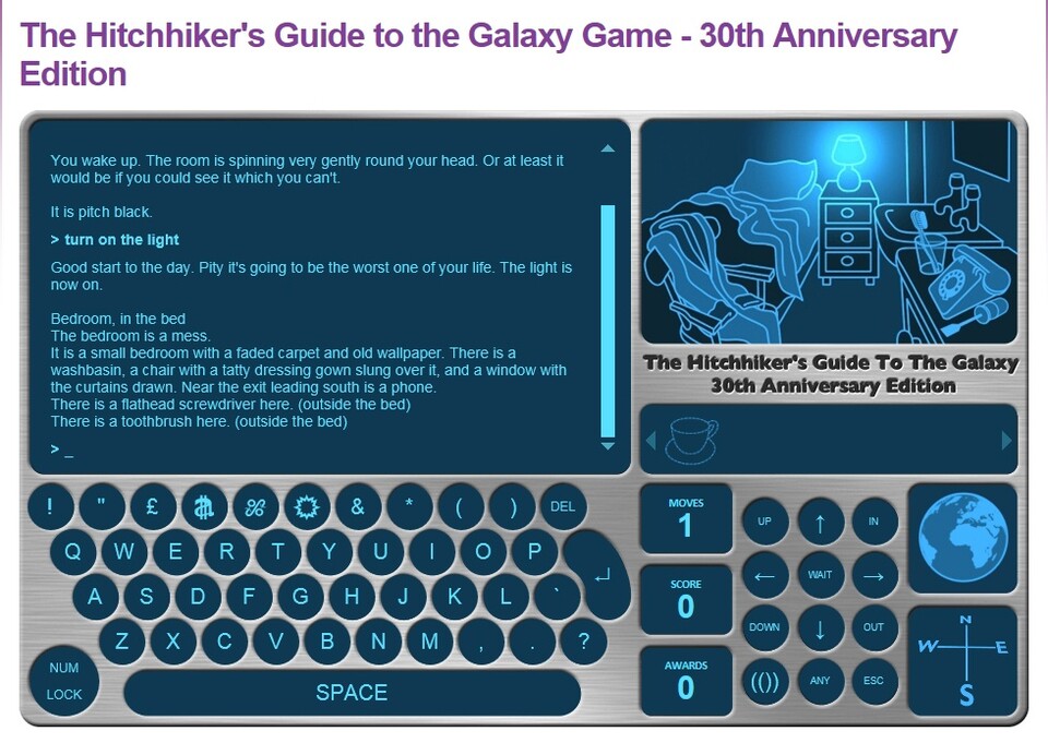 Die »30th Anniversary Edition« des Klassikers The Hitchiker's Guide to the Galaxy kann kostenlos auf der Website der BBC gespielt werden.