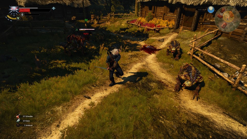 Geralt entdeckt ein Dorf, dessen Bewohner vollständig abgemetzelt wurden. Nur Alghule, oder eine größere Gefahr?
