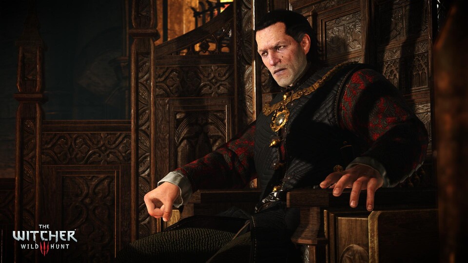 Emhyr, der schurkische Imperator von Nilfgaard, wird von Charles Dance (Tywin Lannister aus Game of Thrones) vertont.
