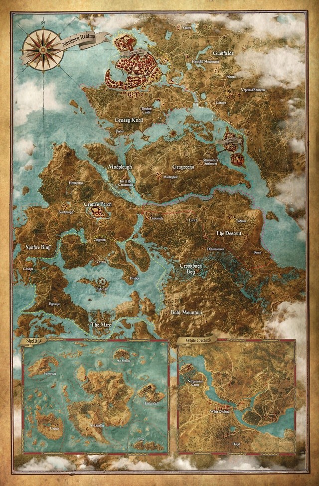 Im Internet ist eine Karte der Spielwelt von The Witcher 3: Wild Hunt aufgetaucht.
