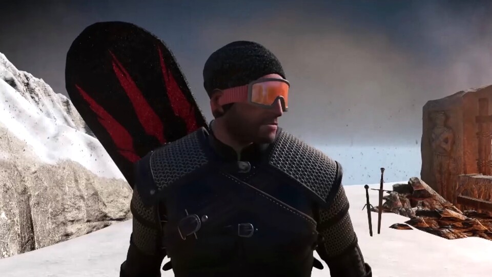 The Witcher 3 enhielt für kurze Zeit eine witzige Snowboarding-Szene.
