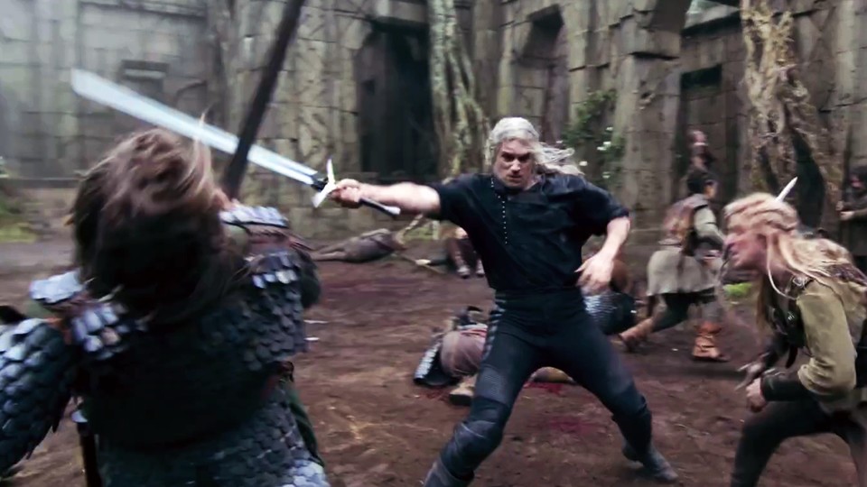 Henry Cavill shows what he can do with a sword in this action scene from The Witcher