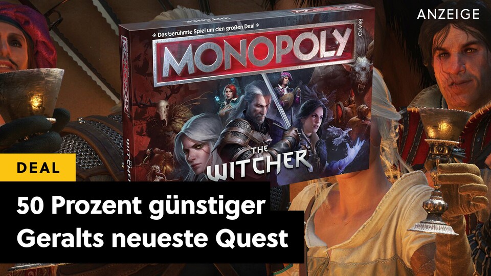 Der Brettspielklassiker Monopoly meets Geralt: Straßen kaufen und Vermögen vermehren funktioniert auch im Witcher-Universum.