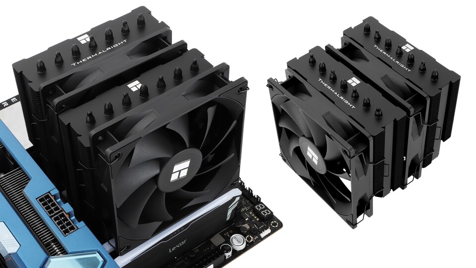 Die Black-Edition kommt nicht nur mit schwarzen Lüftern, sondern auch mit pulverbeschichteten Oberflächen, die dem Kühler ein gewisses Premium-Gefühl verleihen.