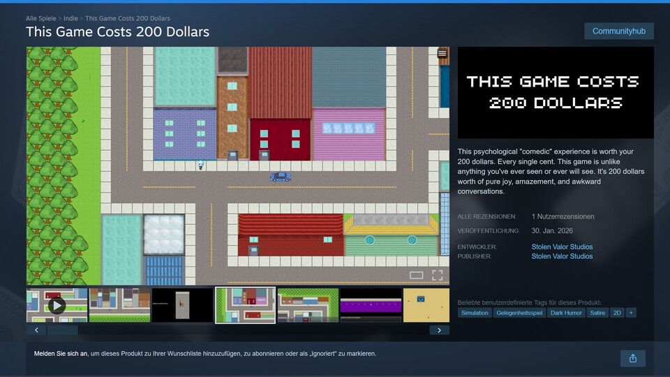 Das Spiel beschreibt sich selbst als psychologische Comedy-Erfahrung und präsentiert sich relativ eindeutig als Scherz. Neugierig sind manche aber wahrscheinlich trotzdem geworden.