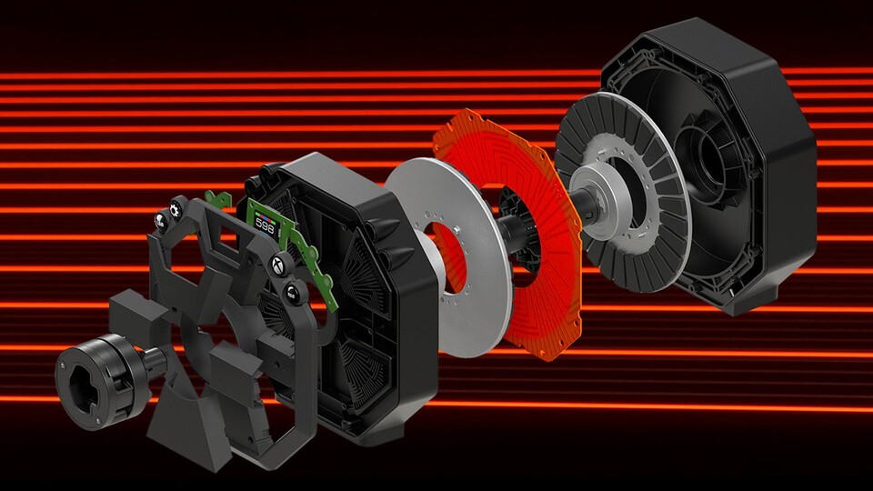 Die Explosionsgrafik zeigt eindrucksvoll den Aufbau des Direct-Drive-Systems inklusive des Elektomotors.