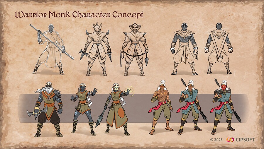 Concept-Art zeigt, wie der Mönch in Tibia aussehen soll.