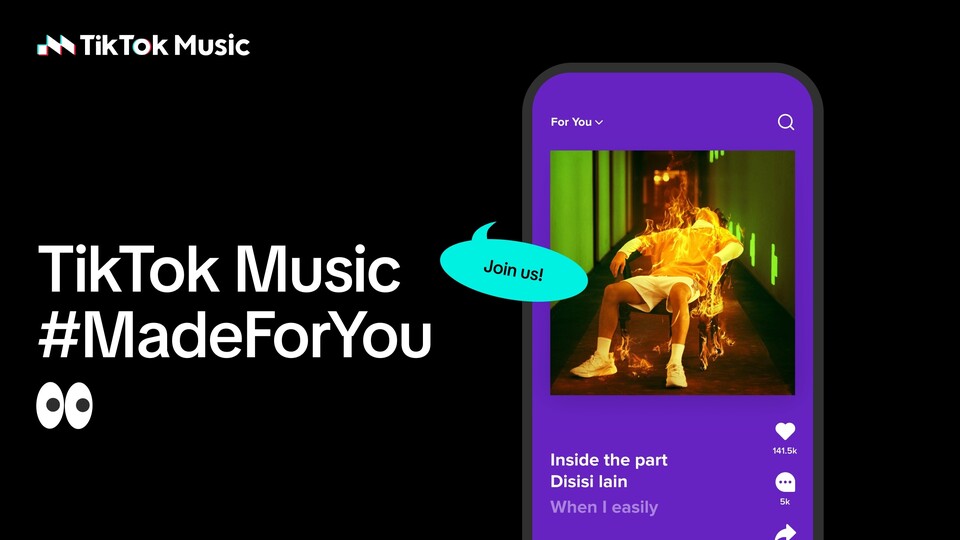 TikTok hat nun seinen eigenen Musikstreaming-Dienst mit Features, die man auch von der Social-Media-App kennt. (Bild: TikTok)