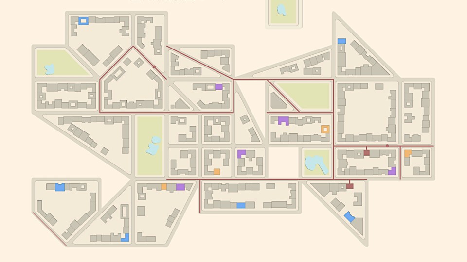 مدن البلاط: يُظهر المقطع الدعائي لأسلوب اللعب أن بناء المدينة يمكن أن يتم بطريقة مختلفة تمامًا
