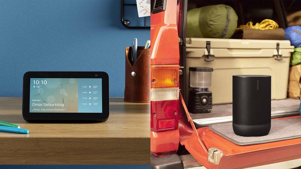 The Sonos Move 2 in combination with the free Amazon Echo Show 5 forms an unbeatable duo for audiophile enthusiasts and lovers of smart entertainment.