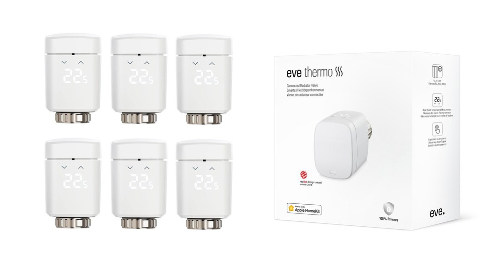 The Eve Thermo set of 6 - smart radiator thermostats that not only make your home more comfortable, but also save energy