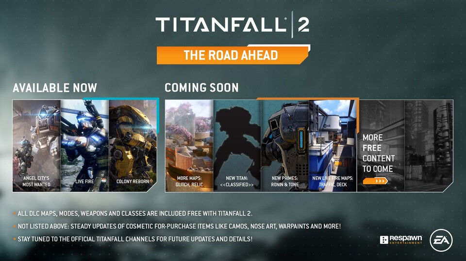 Das ist die Roadmap der neuen Inhalte für Titanfall 2 bis zum Juni 2017.