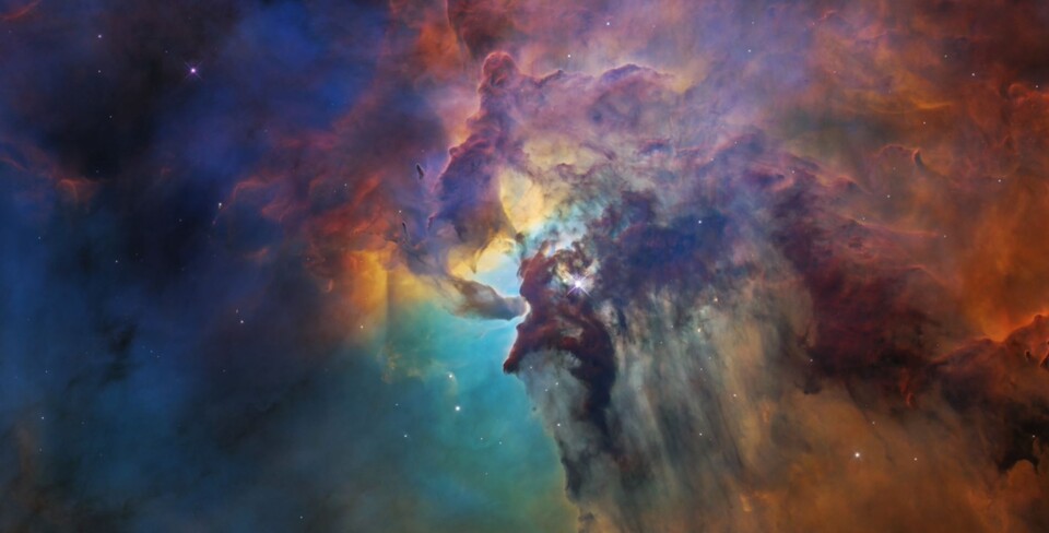 Regenbogenfarben im All: Dieses Bild stammt nicht vom Webb-Teleskop. Diese Aufnahme des Hubble-Teleskops zeigt den »Lagoon Nebula (M8)«, zu Deutsch »Lagunennebel«. (NASA, Hubble-Teleskop)