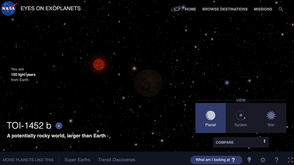 Der große rote Punkt im Bild ist das Zentralgestirn. (Bild: Nasa)