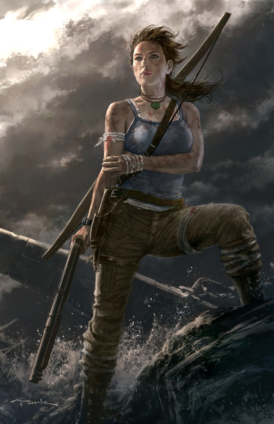Lara-Croft-Artwork von dem Zeichner Andy Park.