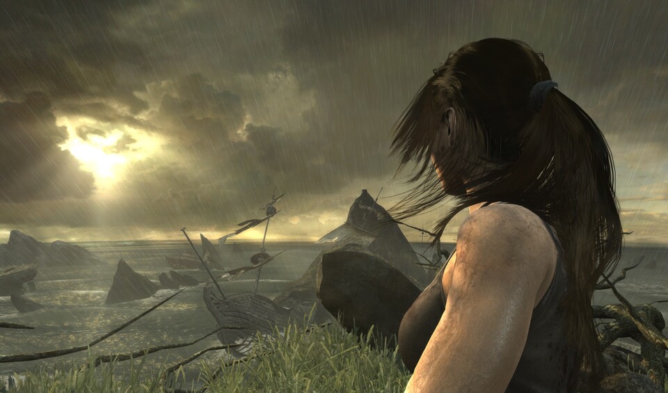 Lara hat die Haare schön. : AMDs TressFX-Technologie lässt Laras Haar besonders realistisch im Wind wehen.