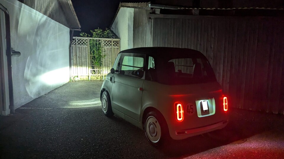 Die LED-Lichter des Topolino sind erstaunlich stark