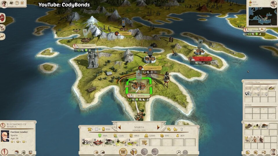 Für Total War: Rome Remastered hat sich Creative Assembly Hilfe bei Feral Interactive geholt, um Grafik und UI-Design aufzumöbeln. (Quelle: YouTube/CodyBonds)