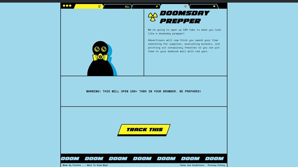 Wir haben uns für das Profil Doomsday Prepper entscheiden, das Zubehör für das Überleben nach einer Apokalypse als Thema hat.