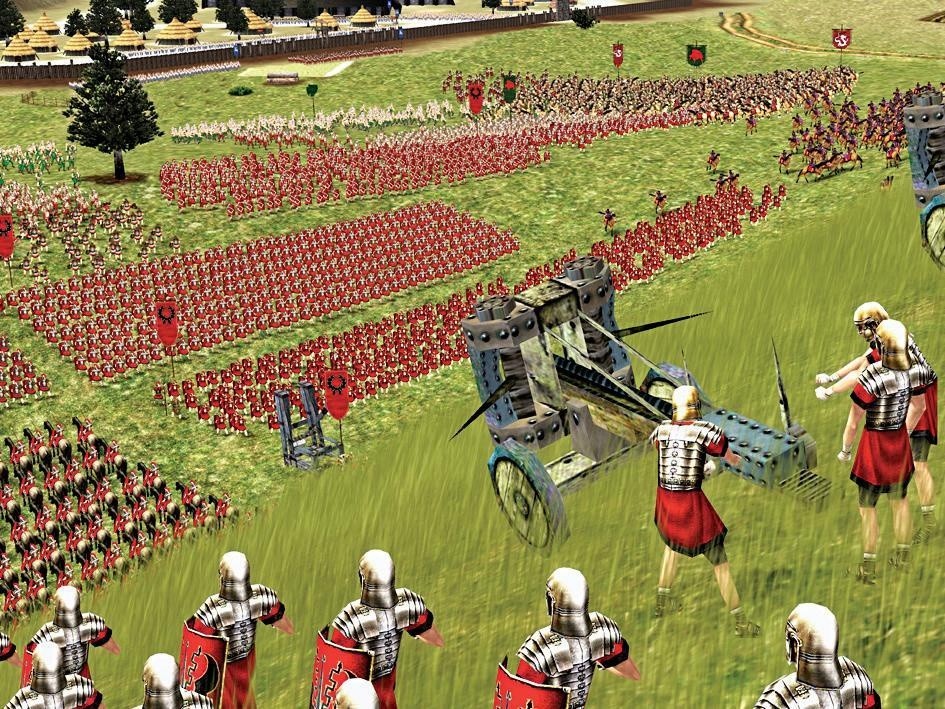 Rome: Die riesigen Landschaften des Echtzeit-Strategiespiels können Sie von oben betrachten oder mitten im Getümmel zugucken, wie sich Tausende von Legionären detailliert animiert kloppen.