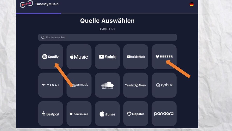 TuneMyMusic gibt euch viele verschiedene Optionen.