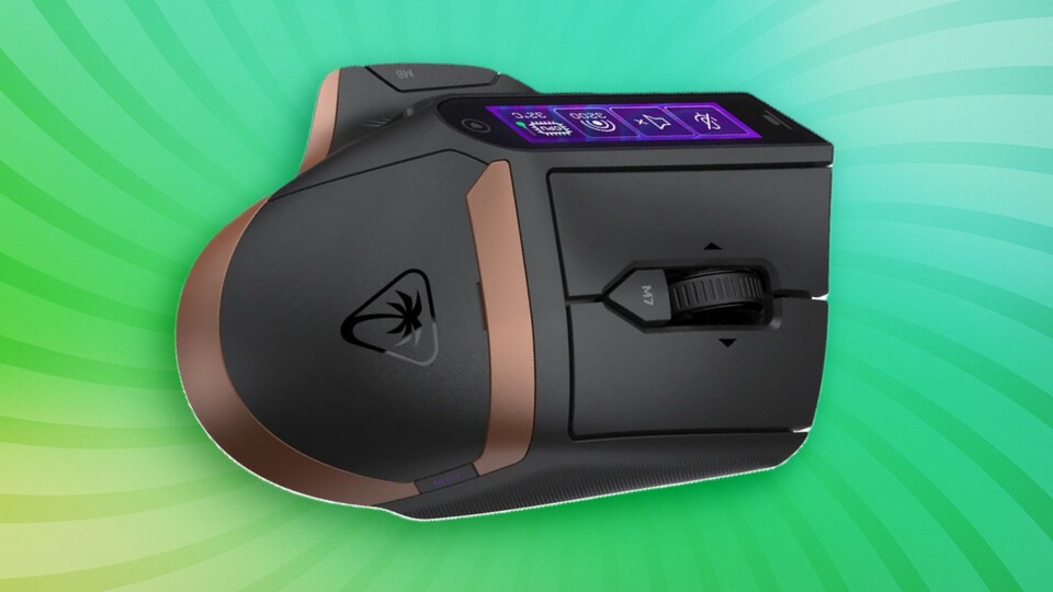 Die neue Turtle-Beach-Maus ist rechtsergonomisch geformt, das Display könnte dem Griff aber schaden. (Bildquelle: Turtle Beach)