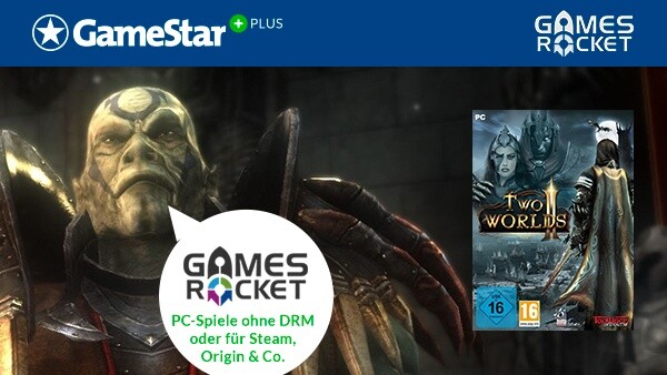 Stundenlanger Spielspaß ist GameStar Plus-Mitgliedern im August mit der neuen Download-Vollversion Two Worlds 2 von Gamesrocket.de sicher.
