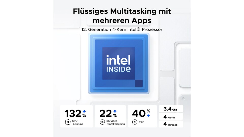 Im NAS arbeitet ein schneller Intel Vierkerner, der für schnelle Zugriffe und flüssiges Streaming sorgt.