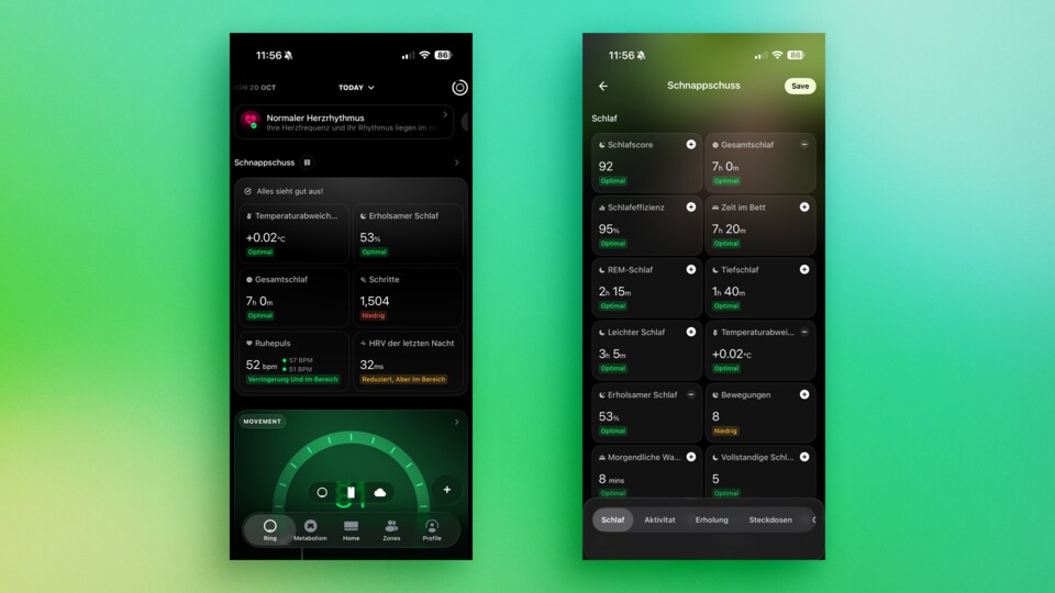 Ich kann Metriken dieser Ansicht hinzufügen oder auch entfernen.