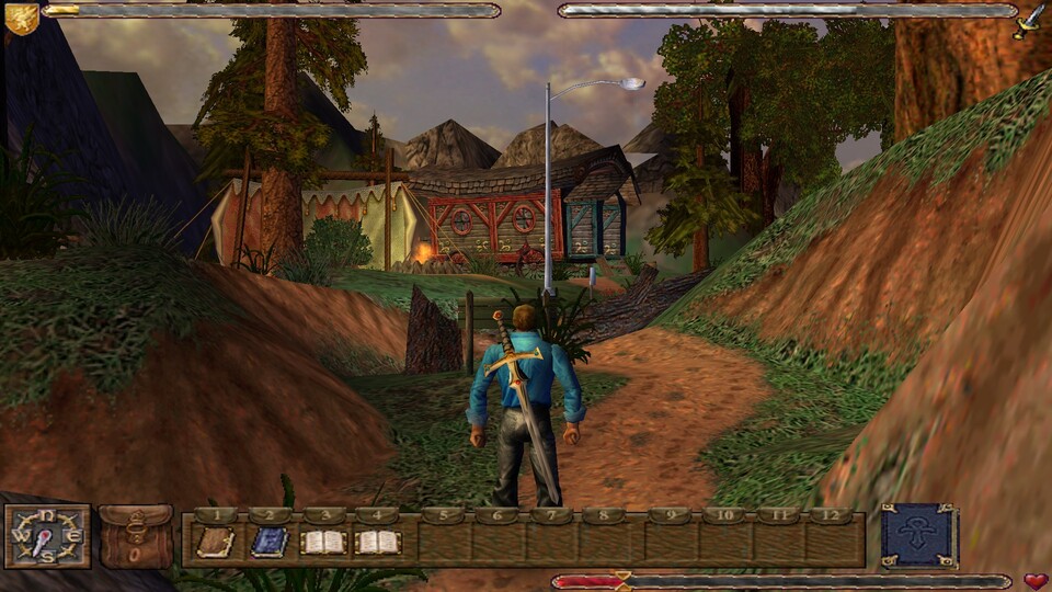 Ja, das hier war das Crysis der Jahrtausendwende: Ultima IX verlangte schon bei Release nach Hardware der kommenden Jahre. Nach einigen Fan-Patches und diversen Hardwaregenerationen lief es endlich halbwegs flüssig. Nur interessierte sich da schon niemand mehr dafür. Schade, aber angesichts der gruseligen Steuerung verständlich.