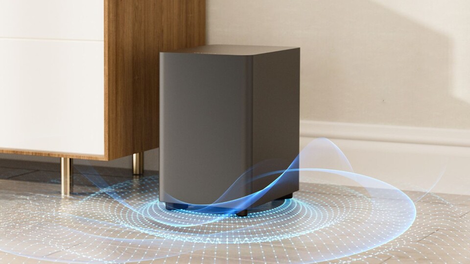 Der mitgelieferte Subwoofer wird euch einen Bass liefern, der alle wegschallert. Dazu ist er auch noch kabellos.