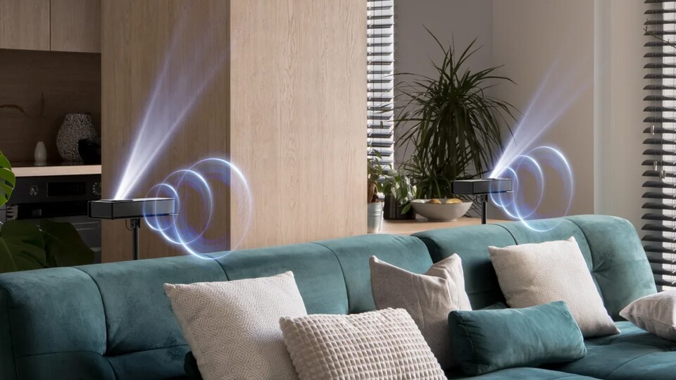 Da das ganze Soundsystem kabellos ist, könnt ihr euren Subwoofer oder eure Speaker ganz individuell in eurem Raum platzieren.