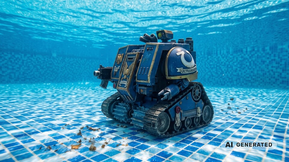 Ist er nicht schön? Mein KI-Ultramarine. So stell ich sie mir vor: Mein Rudel. Mein Geheck. Meine Staffel. Alles nur kein Schwarm, denn Tyraniden haben in meinem Garten keine Zukunft mehr!