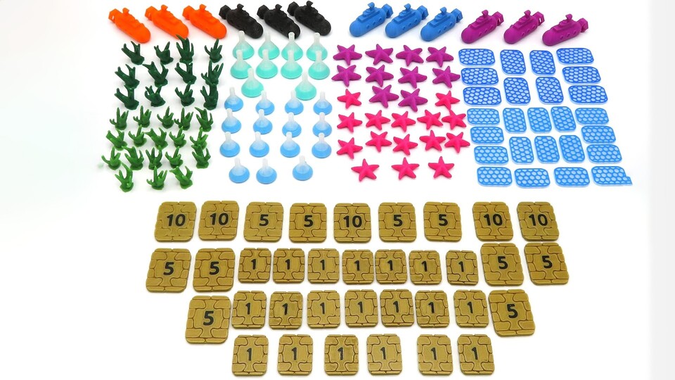 Wem das normale Spielmaterial mit Plättchen zu langweilig ist, kann das Zubehör mit diesem Set upgraden.