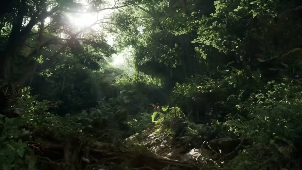 Ein Dschungel, dargestellt in der Unreal Engine 5.2.