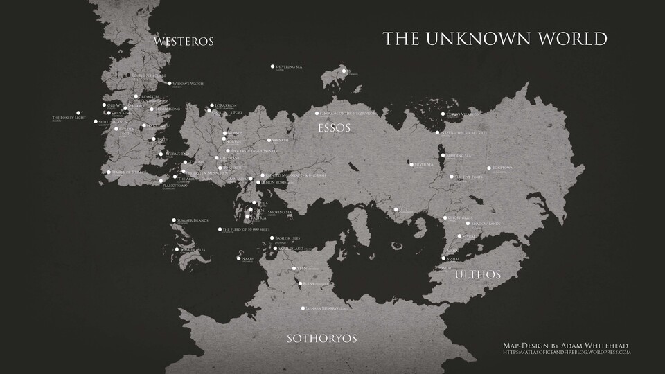 Auf dieser Karte zeigen die Organisatoren, welche Orte aus Westeros es in der Ausstellung zu sehen geben wird. Nicht alle davon sind unbekannt - aber doch so einige.