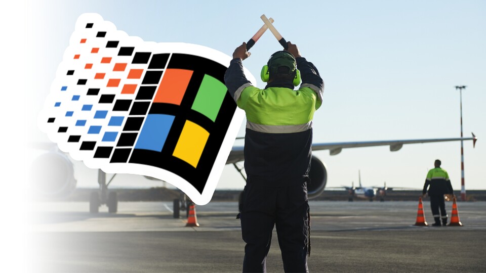 Die US-amerikanische Flugsicherung hat ein altes Problem: Windows 95. (Bildquelle: AAAE, Microsoft)