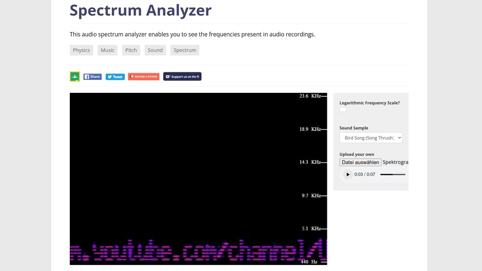 So sieht es aus, wenn schrille Töne via Spektrogramm zu einem Text werden.