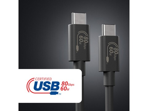 USB4 in der Versuion 2.0 ist ausschließlich mit USB-C-Stecker verfügbar. (Quelle: Elecom)