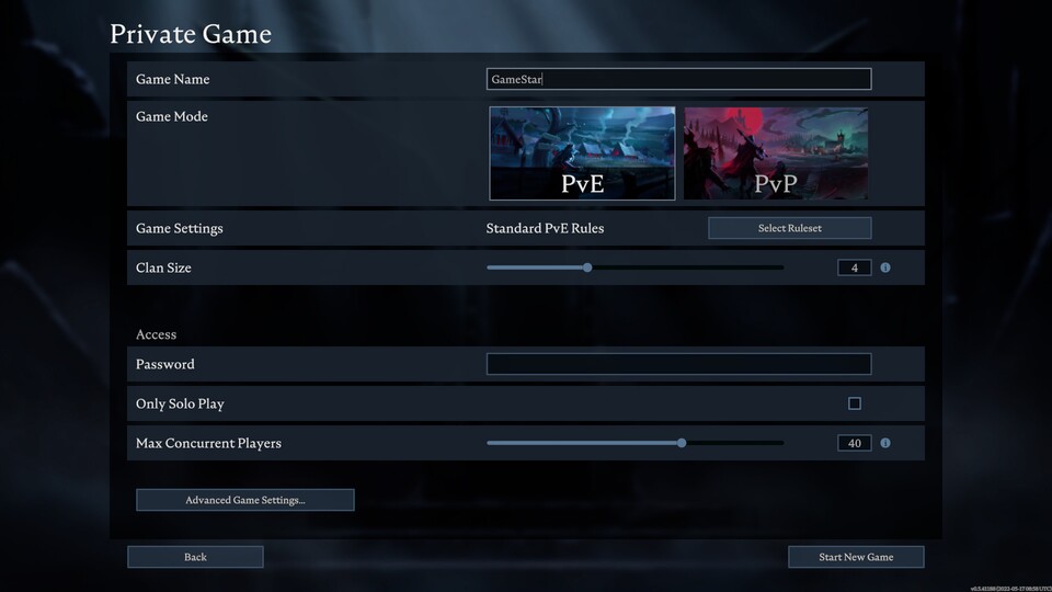 Erstellt ihr ein privates Spiel, könnt ihr die Regeln des Servers selbst festlegen.