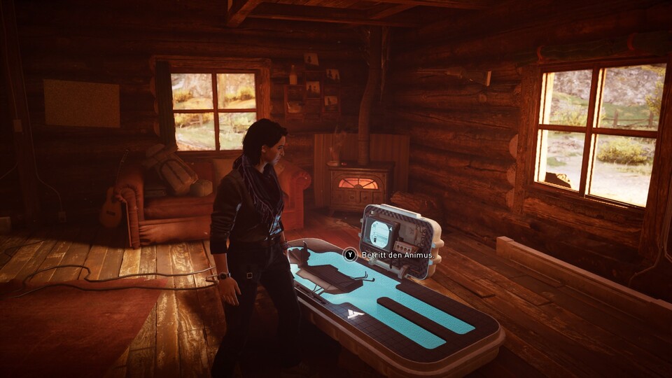 Layla kann den Animus jederzeit verlassen.