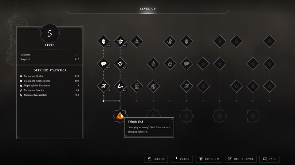 Mein Fortschritt im Skilltree schaltet Sockel für mächtige Verbesserungen wie diese frei.