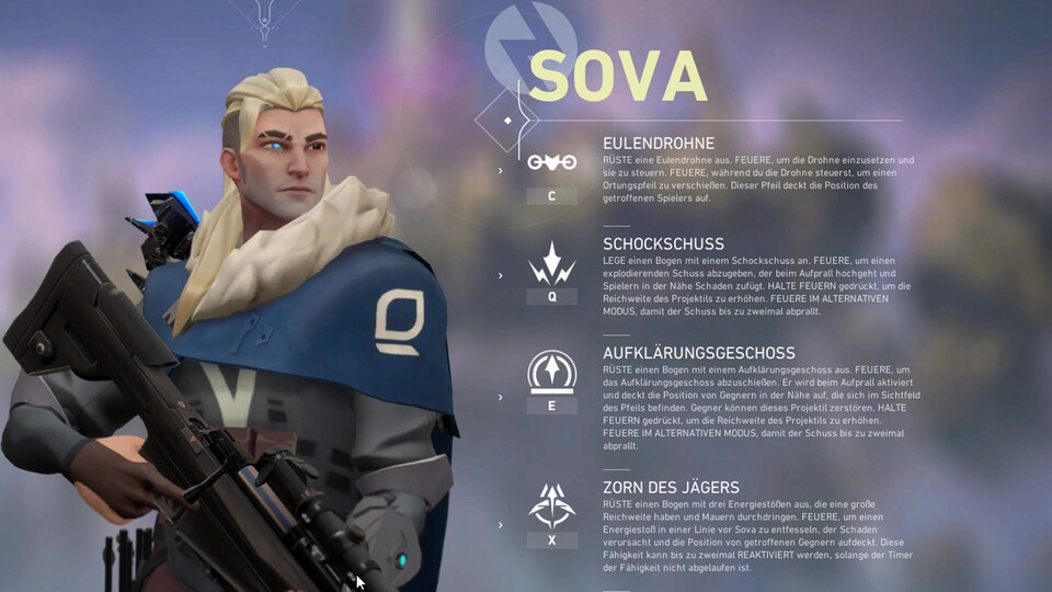 Mit Sova deckt ihr Gegner auf und unterstützt so euer Team.