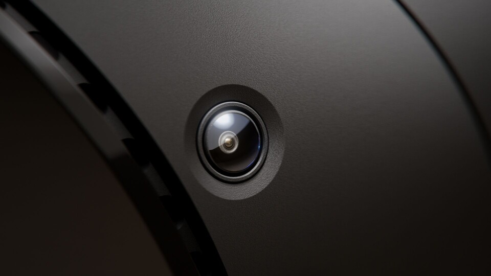 Die Kameras der Valve Steam Frame VR-Brille arbeiten nur monochrom, sodass viele Anwendungen für Mixed Reality nur eingeschränkt funktionieren dürften. Spannend: Ein Erweiterungsport könnte optional bessere Kameras ansteuern. (Bildquelle: Valve)