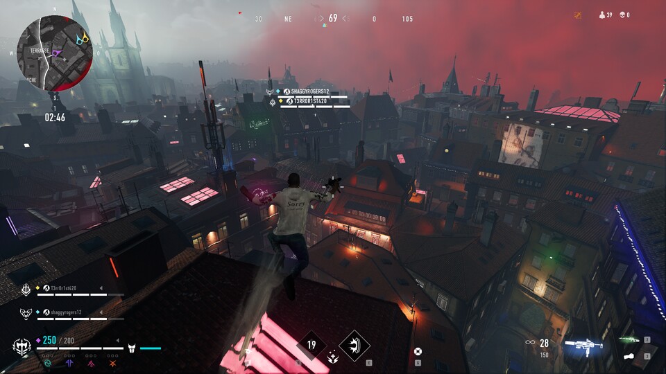 Über die Dächer Prags geht es in Vampire Bloodhunt am schnellsten zum Ziel.
