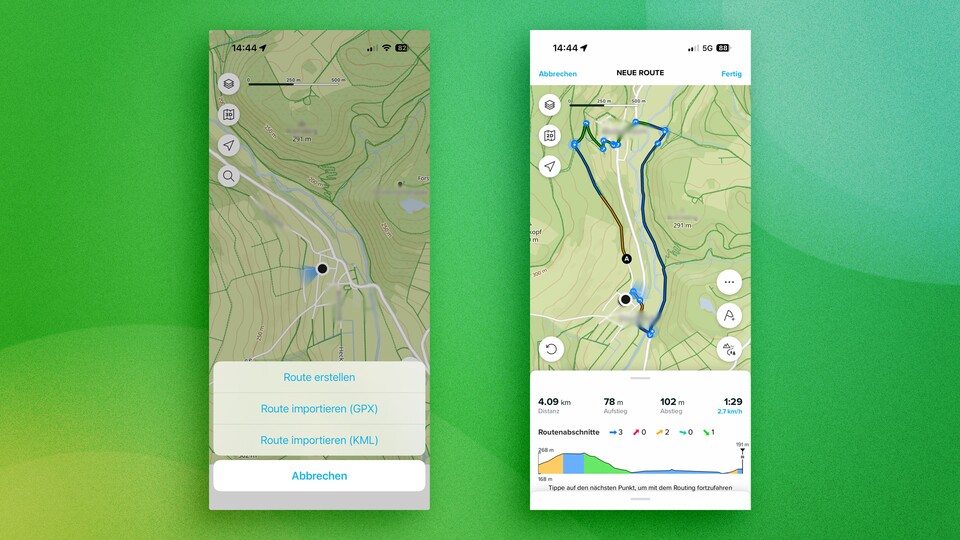 Eine eigene Route ist schnell erstellt und das Ganze funktioniert ziemlich intuitiv.