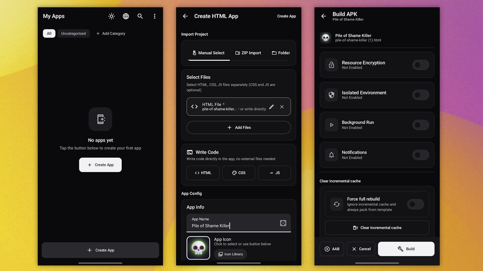 Mit der WebToApp-Anwendung lassen sich Web-Apps unkompliziert in richtige Apps umwandeln. (Bildquelle: GameStar Tech)
