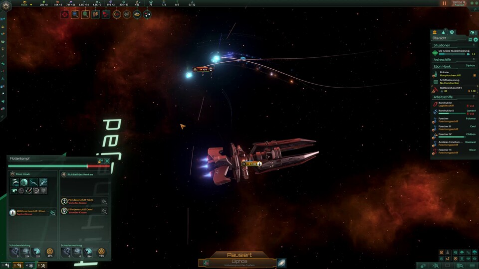 Stellaris Nomads: Wir fliehen vor den Schergen des Khans und zeigen euch unser stolzes Archeschiff im Kampf