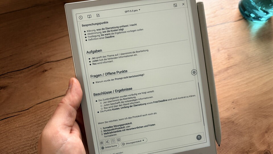 Die Umwandlung von handschrift zu KI funktioniert teils richtig gut.