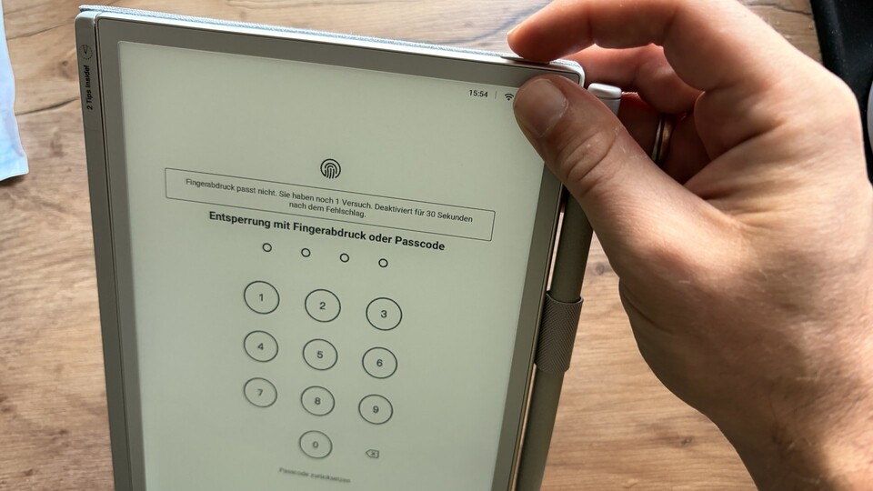 Der Fingerabdrucksensor ist praktisch, wenn er funktioniert. Leider tat er das nicht immer zuverlässig.